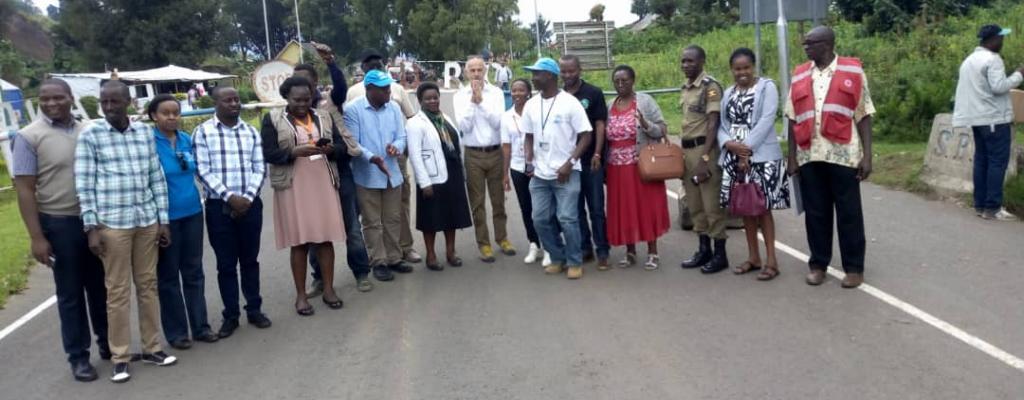 The UNHCR representative to Uganda Mr.Joel Boutroue with Kisoro District Leadership at Bunagana Border in kisoro District on 02/04/2019 The UNHCR representative to Uganda Mr.Joel Boutroue with Kisoro District Leadership at Bunagana Border in kisoro District